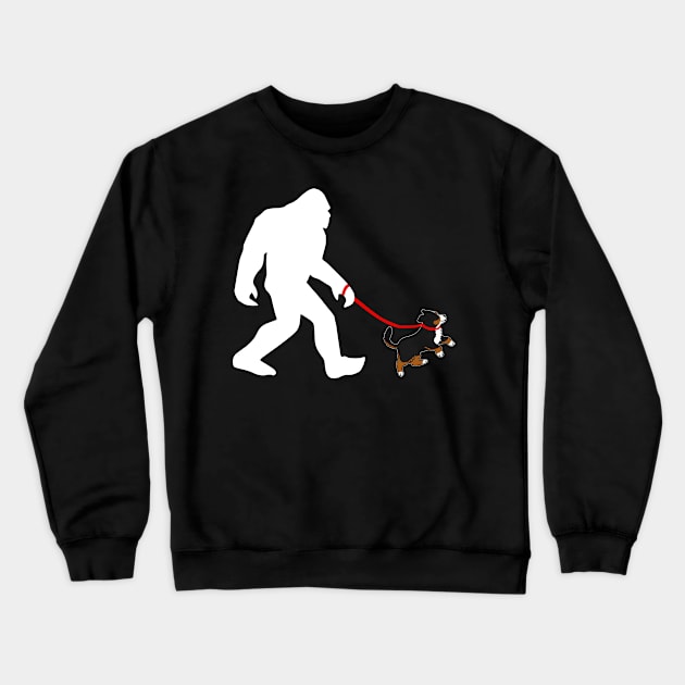 Bigfoot Walking Bernese Mountain Dogs Tee for Dog Devotees Crewneck Sweatshirt by Beetle Golf